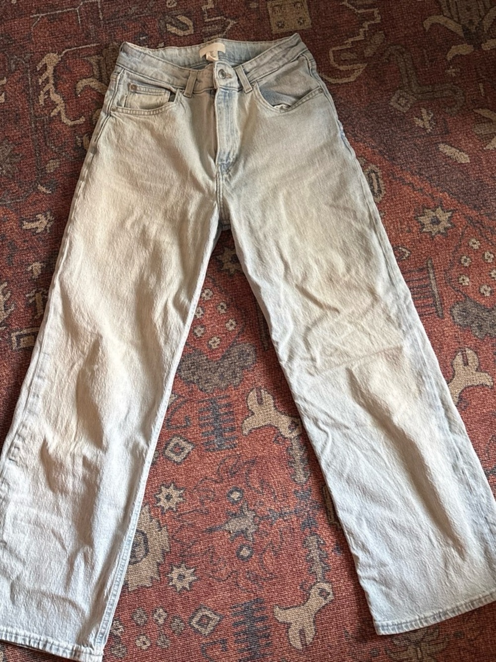 H&M Light Wash women’s wide Leg Jeans high waist